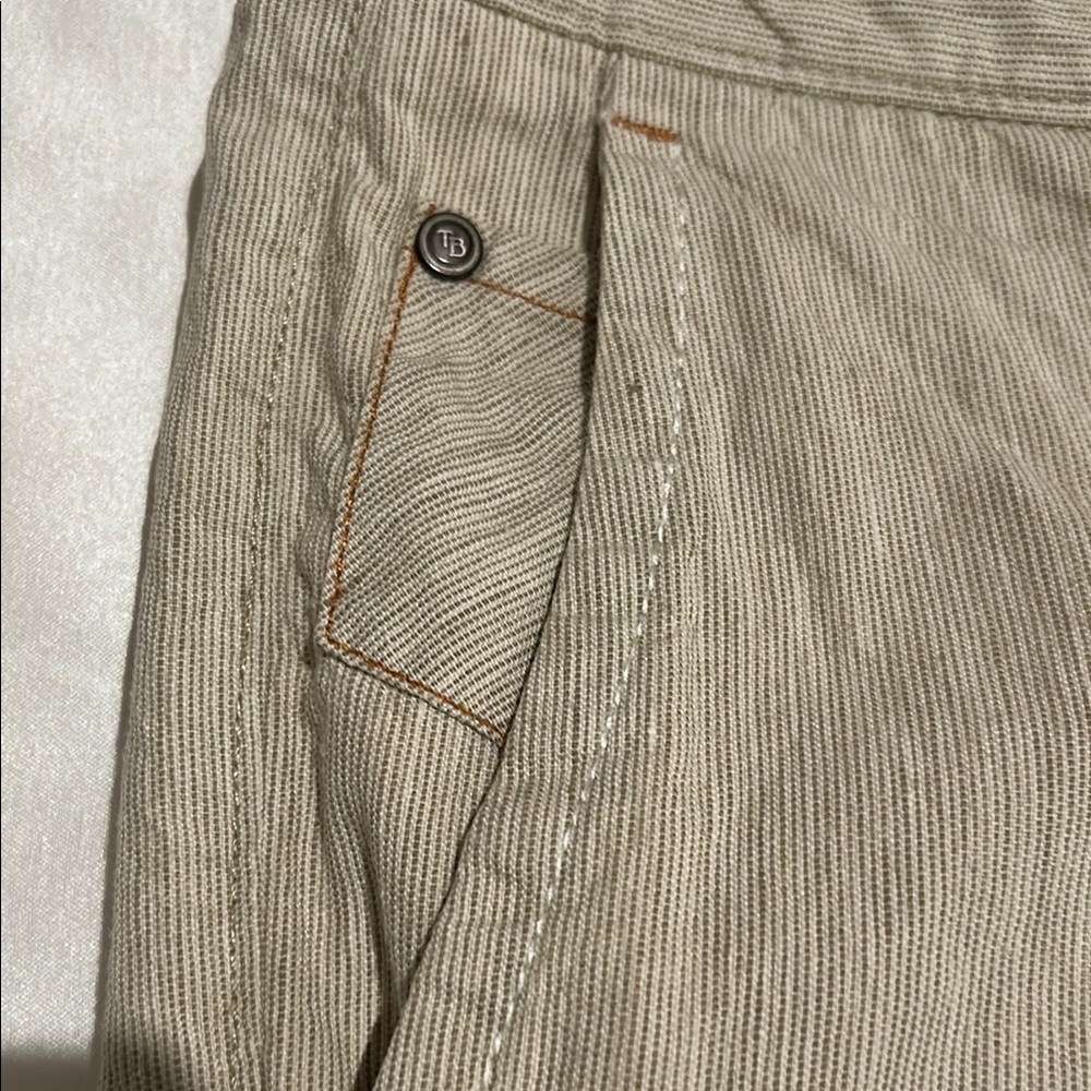 TOMMY BAHAMAS Men's Tan bermudas cotton linen blend size 38